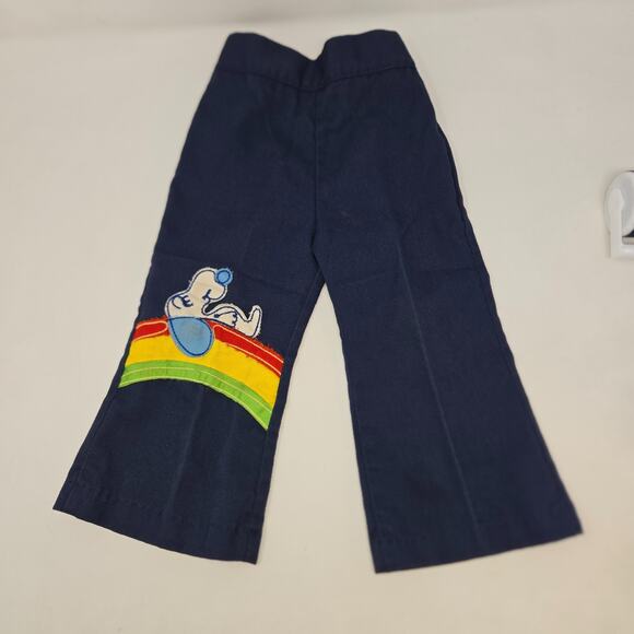 Vintage Peanuts Snoopy Navy Bell Bottoms 18 Months 1970s Patch 17" L 16" W 9" I - Picture 1 of 9